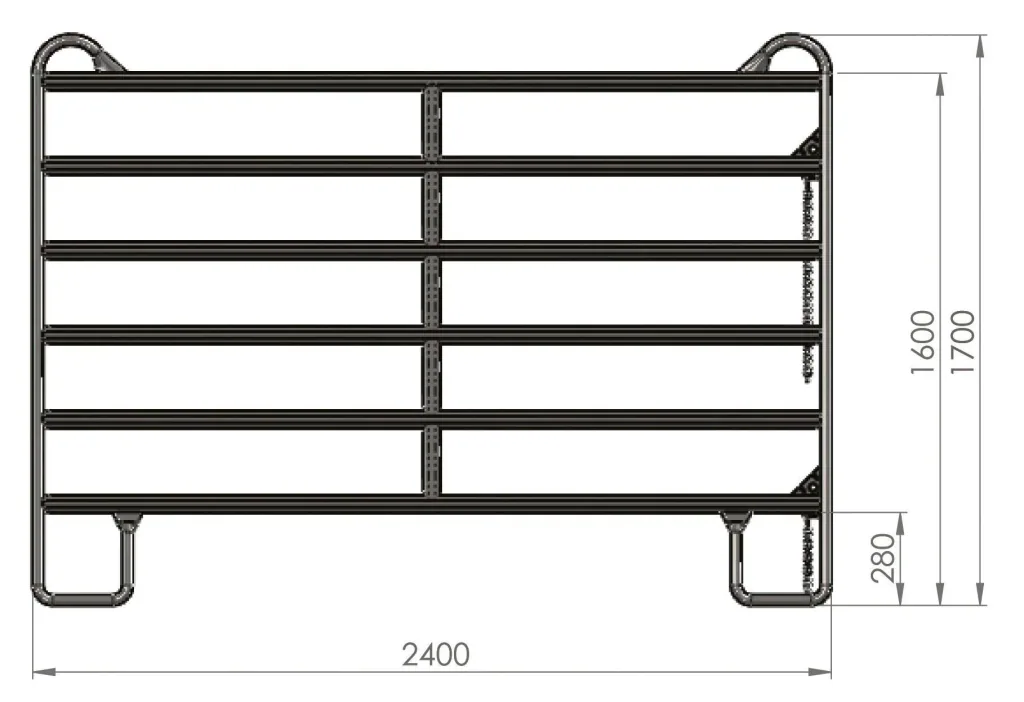 Weidepanel - Zaunelement 2,4 m Länge, 1,7 m Höhe