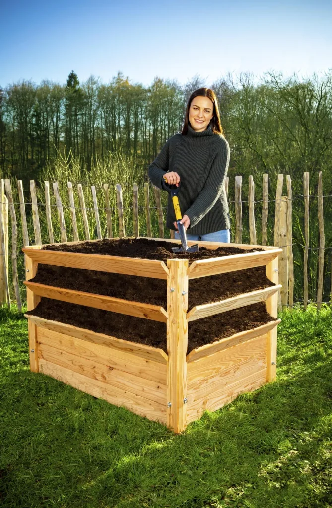 Westmann Hochbeet Premium XXL, 91×90,5×73 cm, Natur – FSC-Lärchenholz, rückenschonend
