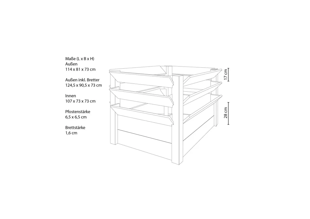 Westmann Hochbeet Premium XXL, 91×90,5×73 cm, Natur – FSC-Lärchenholz, rückenschonend
