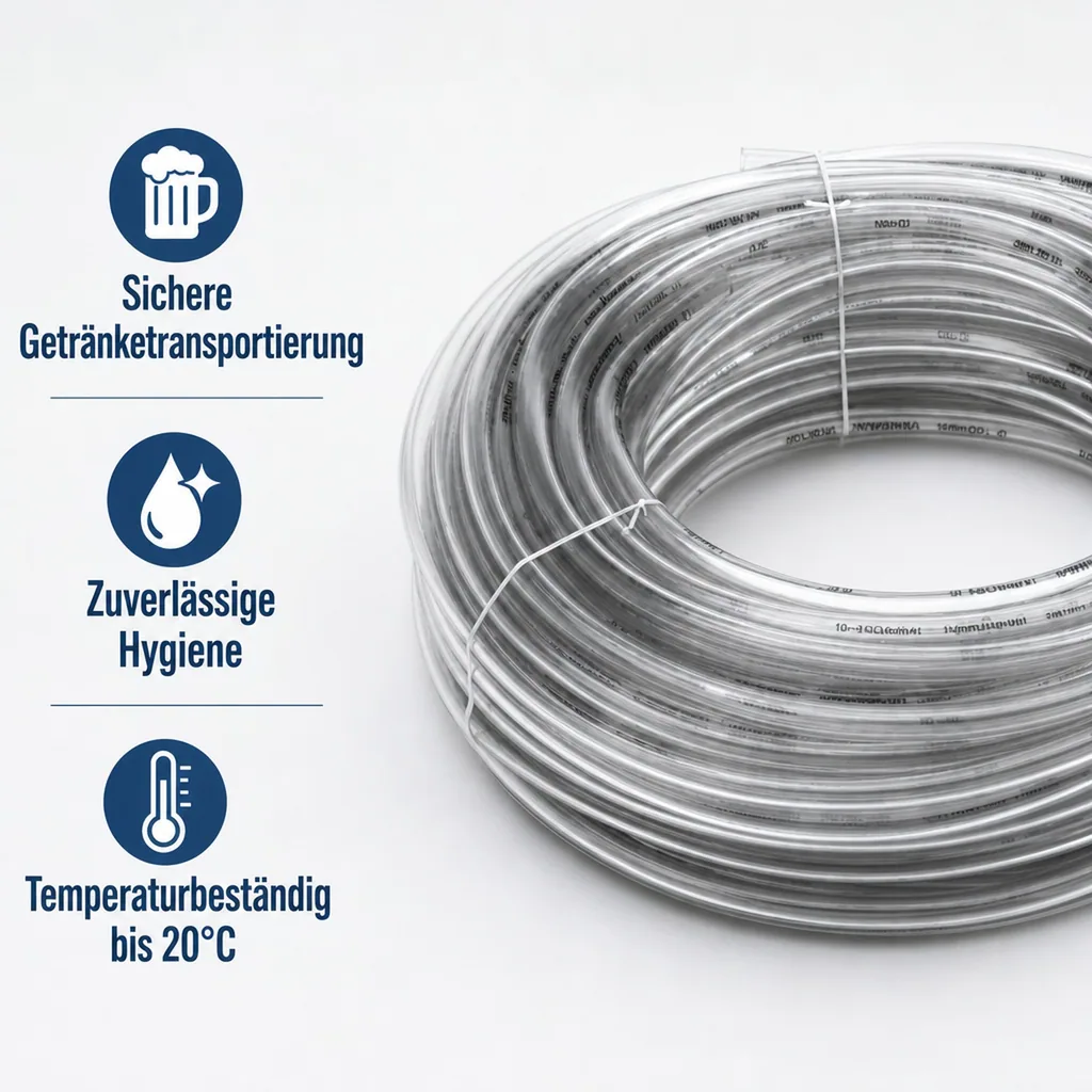 Bierschlauch, Bierleitung - Meterware, Weich, Glasklar - 10mm