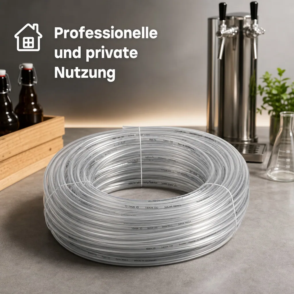 Bierschlauch, Bierleitung - Meterware, Weich, Glasklar - 10mm