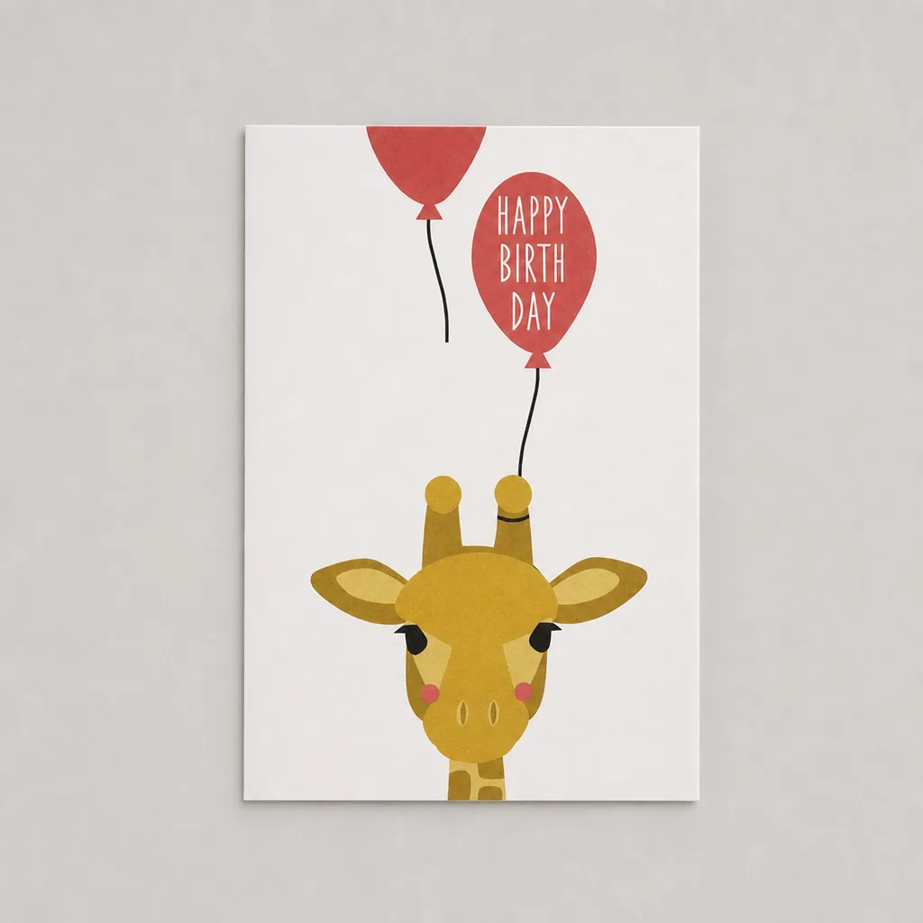 Ava & Yves Postkarte Geburtstag Giraffe
