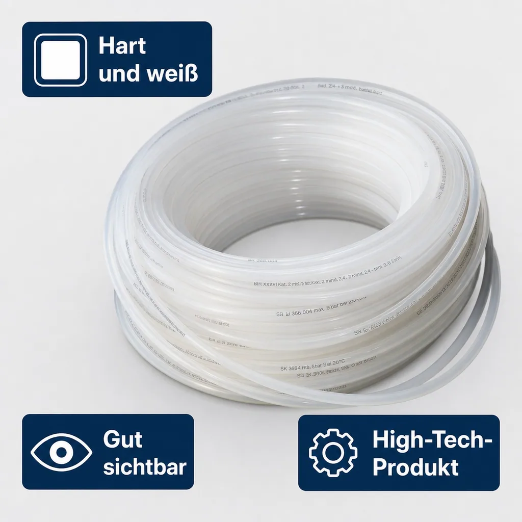 SK Bierschlauch, Bierleitung, Kohlensäureschlauch - Meterware, Hart, Weiß - 10mm