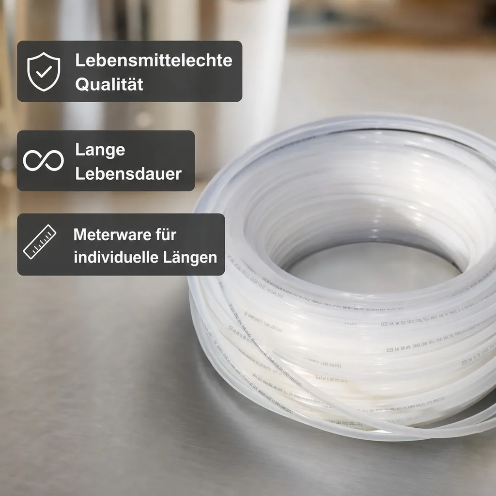 SK Bierschlauch, Bierleitung, Kohlensäureschlauch - Meterware, Hart, Weiß - 10mm