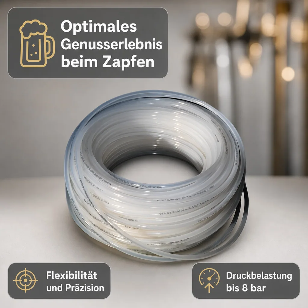 SK Bierschlauch, Bierleitung, Kohlensäureschlauch - Meterware, Hart, Weiß - 10mm