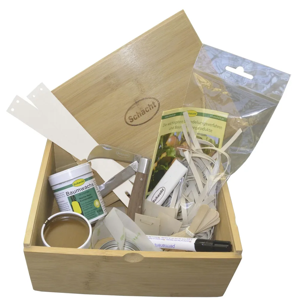 Veredelungs-Komplett-Set in einer Holz-Box