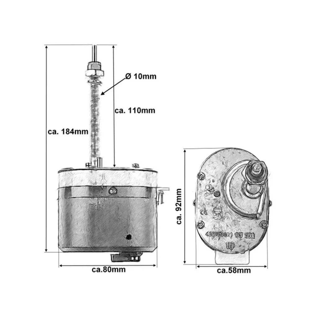 Scheibenwischermotor, 12 Volt für Traktoren
