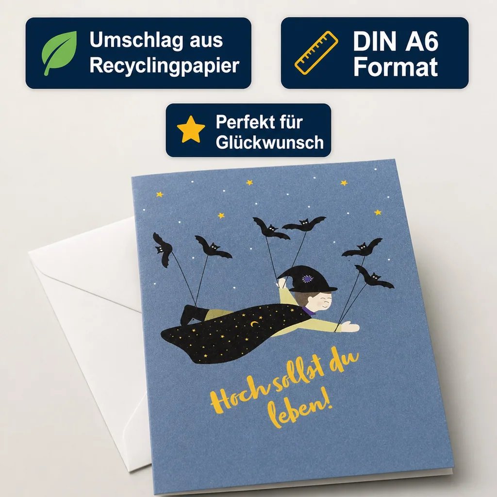 Ava & Yves Glückwunsch Klappkarte Magier