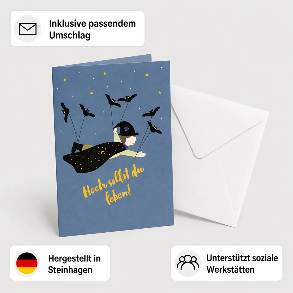 Ava & Yves Glückwunsch Klappkarte Magier