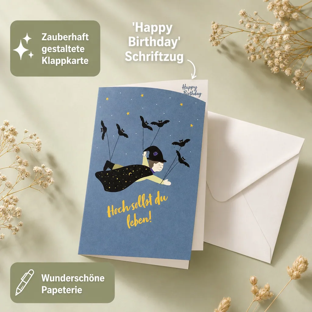 Ava & Yves Glückwunsch Klappkarte Magier