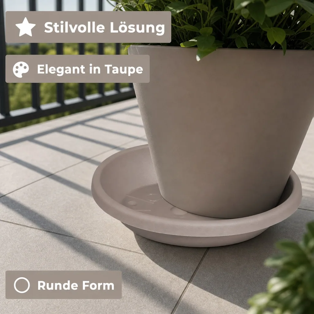 Blumentopfuntersetzer, Pflanztopfuntersetzer CYLINDRO, taupe, ca. 37 cm