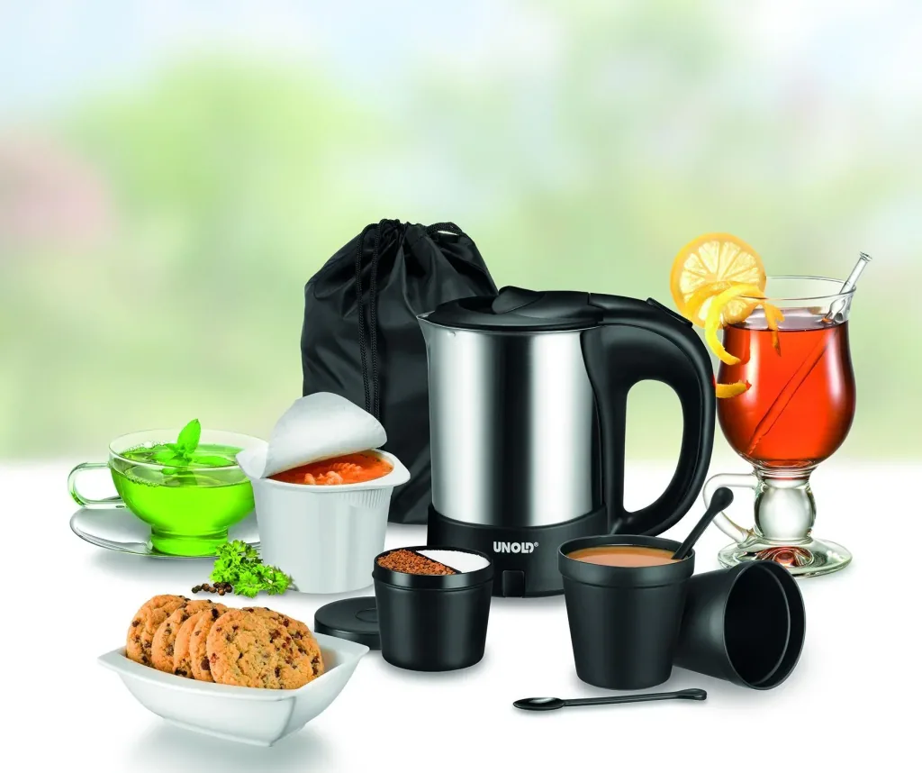 Edelstahl-Reiseblitzkocher 1000 W, Edelstahlbehälter, 0,5 L Volumen