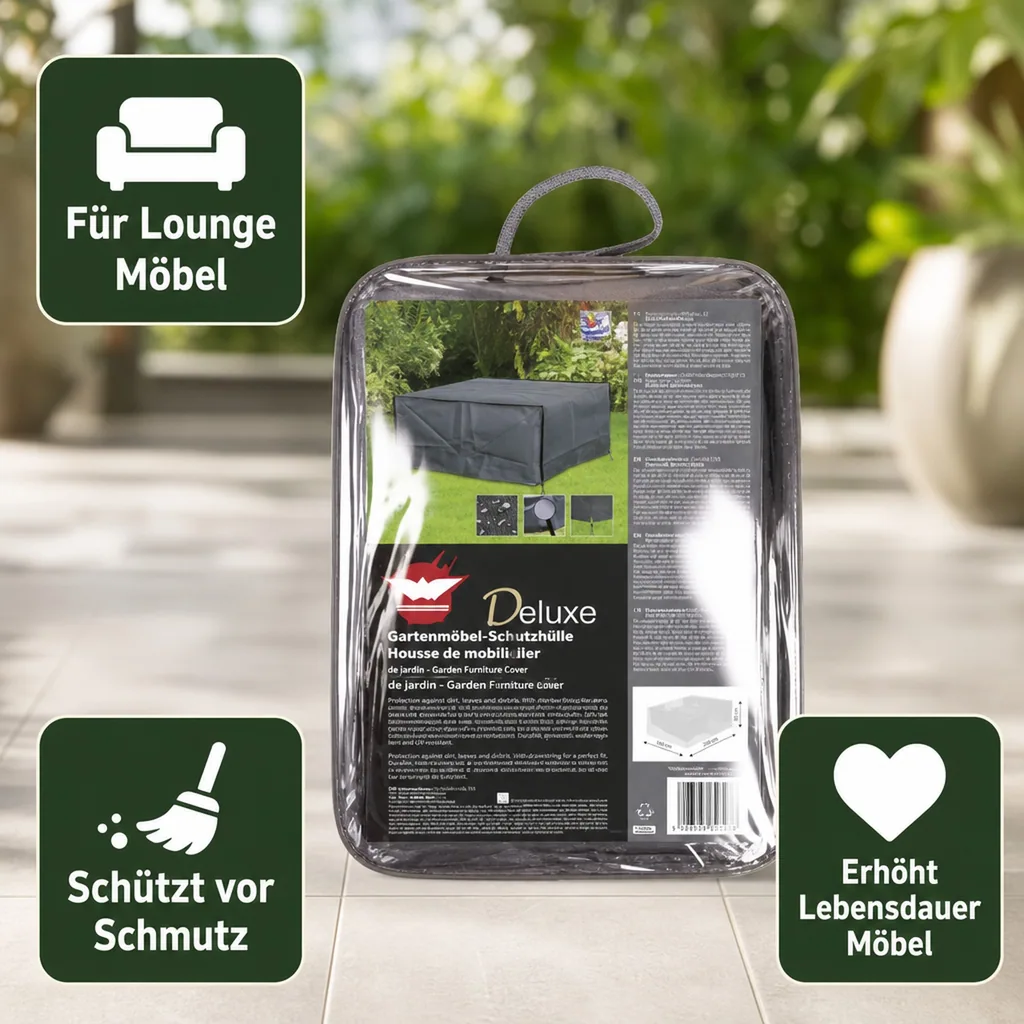 Schutzhülle Gartenmöbel, Deluxe, Lounge Abdeckung 200x160x80cm, Wetterfest