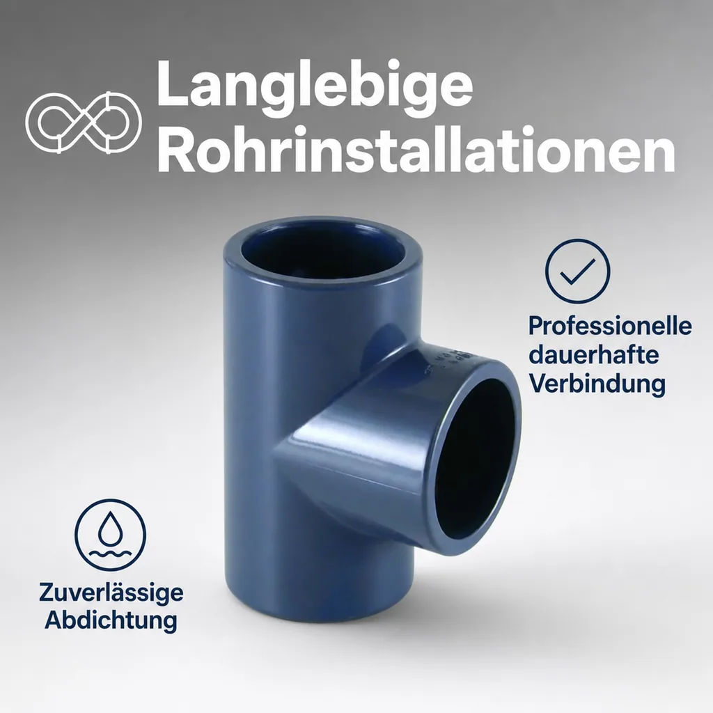 PVC Fittinge, PVC T-Stück 40mm, PVC-U Muffe PN16