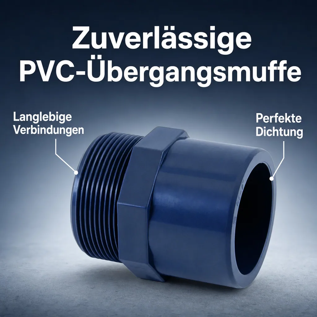 PVC Fittinge, Übergangsmuffe, AG 63-50mm x 1 1/2", PN10, Boni-Shop