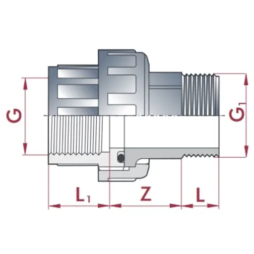 PVC Winkel 1/2 Zoll, PVC Fitting, Rohrverschraubung