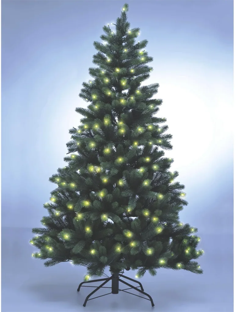 Weihnachtsbaum mit LED-Lichterkette und Standfuß, 85 cm hoch