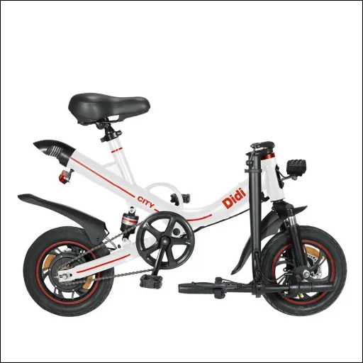 Unisex Mini E-Faltrad, 14 Zoll, schwarz, Didi City, Automatik