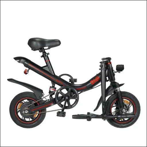 Unisex Mini E-Faltrad, 14 Zoll, schwarz, Didi City, Automatik