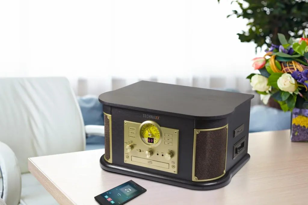 Nostalgie Bluetooth Plattenspieler mit integrierter Digitalisierungsfunktion