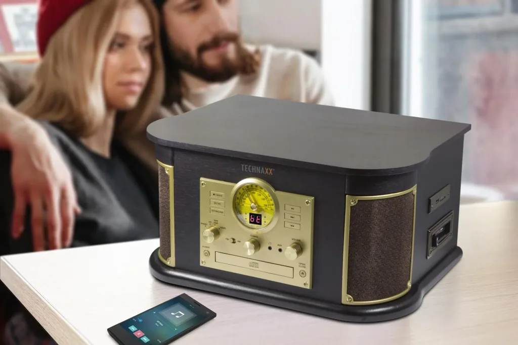 Nostalgie Bluetooth Plattenspieler mit integrierter Digitalisierungsfunktion