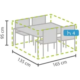 schutzhülle für rechteckiges lounge-set - s