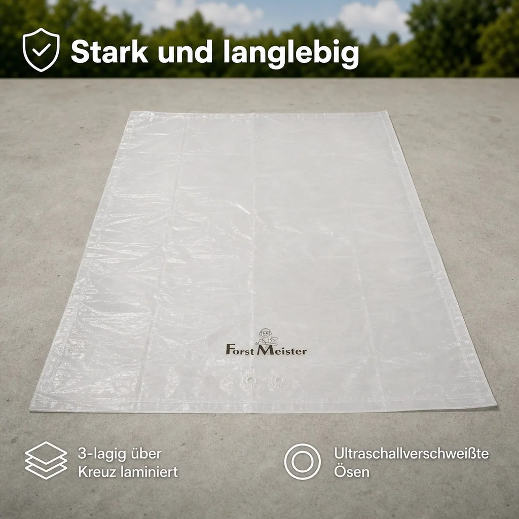 Abdeckplane, transparent, stark 90 g/m², 8 x 12 m