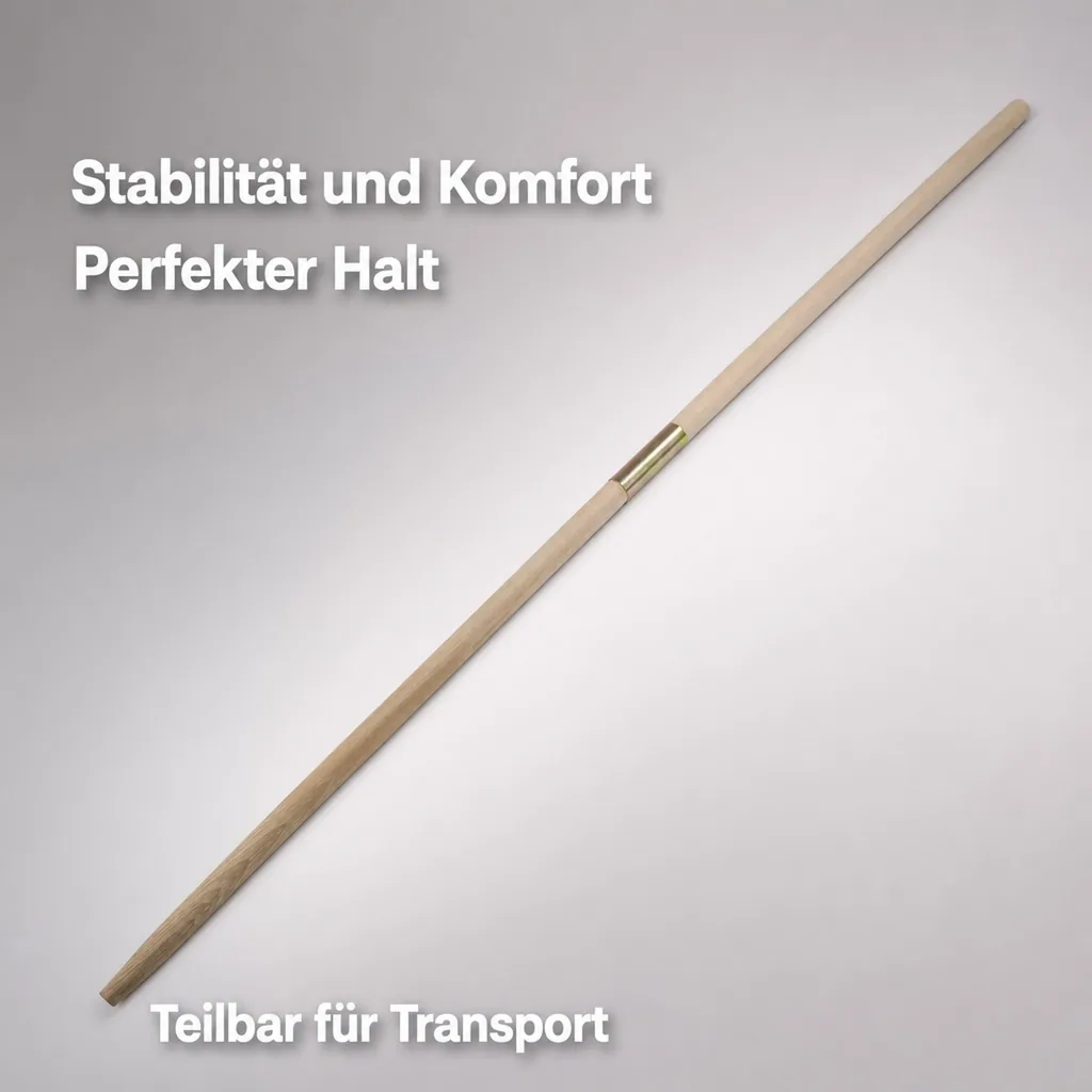 Gerätestiel Buche, 1500 x 28 mm, gerade, teilbar