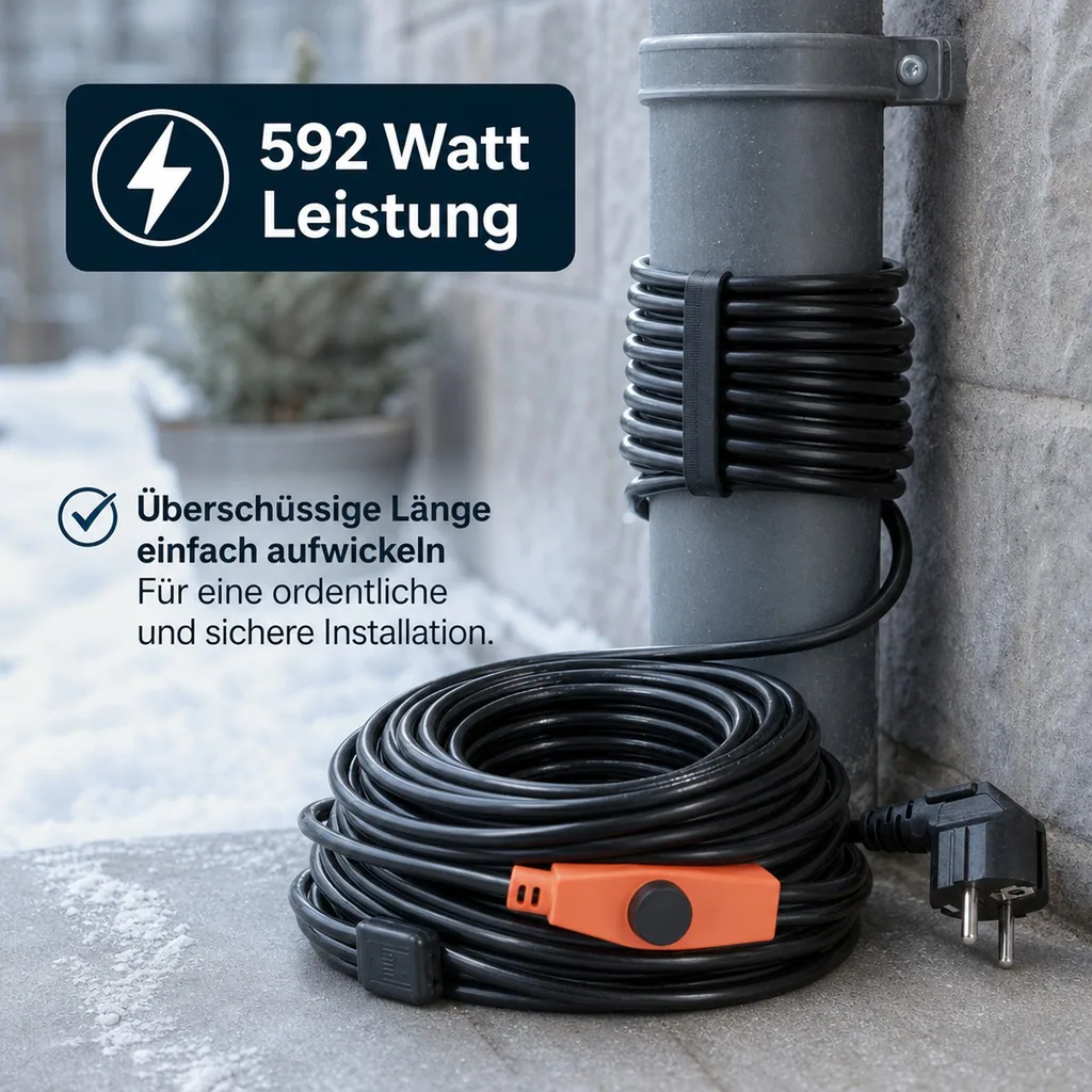 Frostschutz Heizleitung, 37 m, 592 Watt