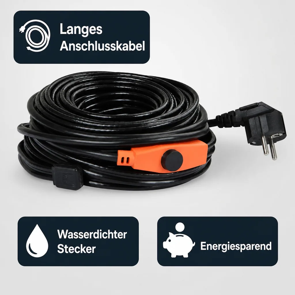Frostschutz Heizleitung, 37 m, 592 Watt