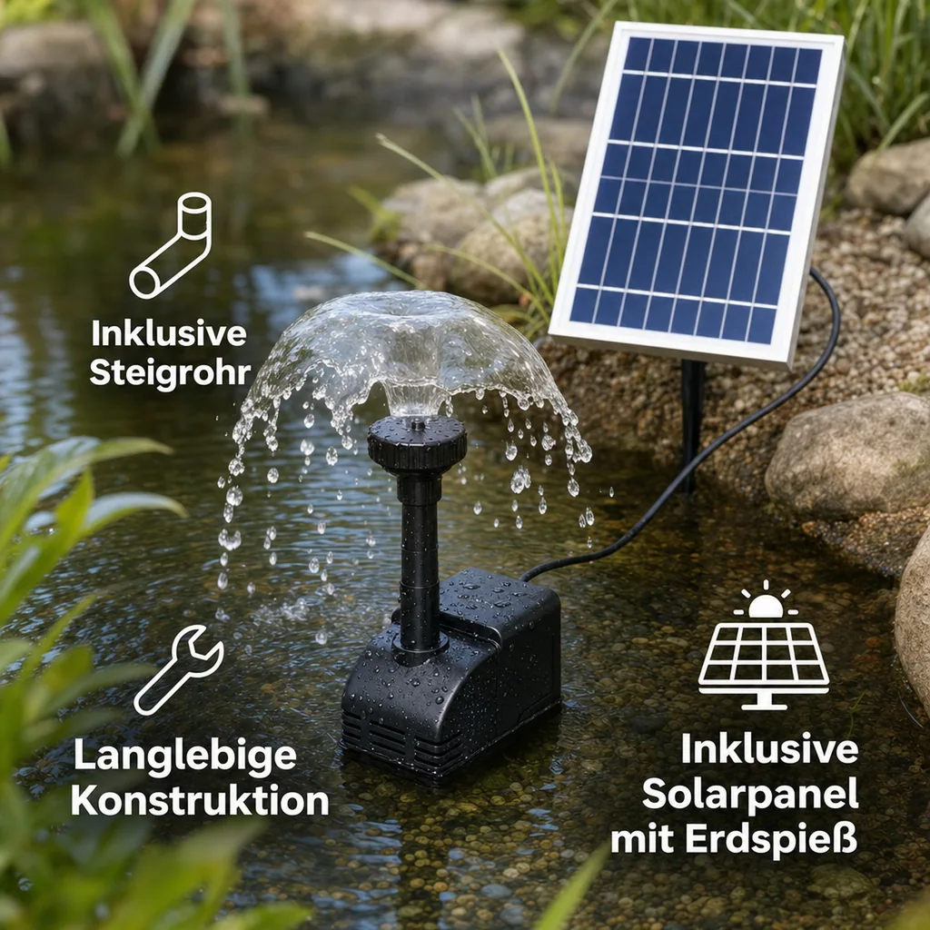 Solar Teichpumpe, 800 l/h