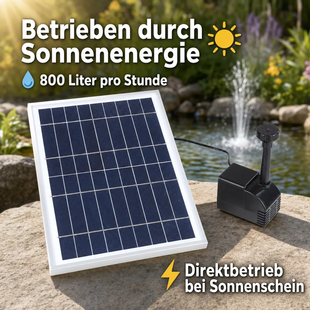 Solar Teichpumpe, 800 l/h