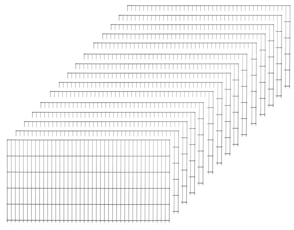 Doppelstabmattenset anthrazit 15 Stück  a 123cm x 200cm
