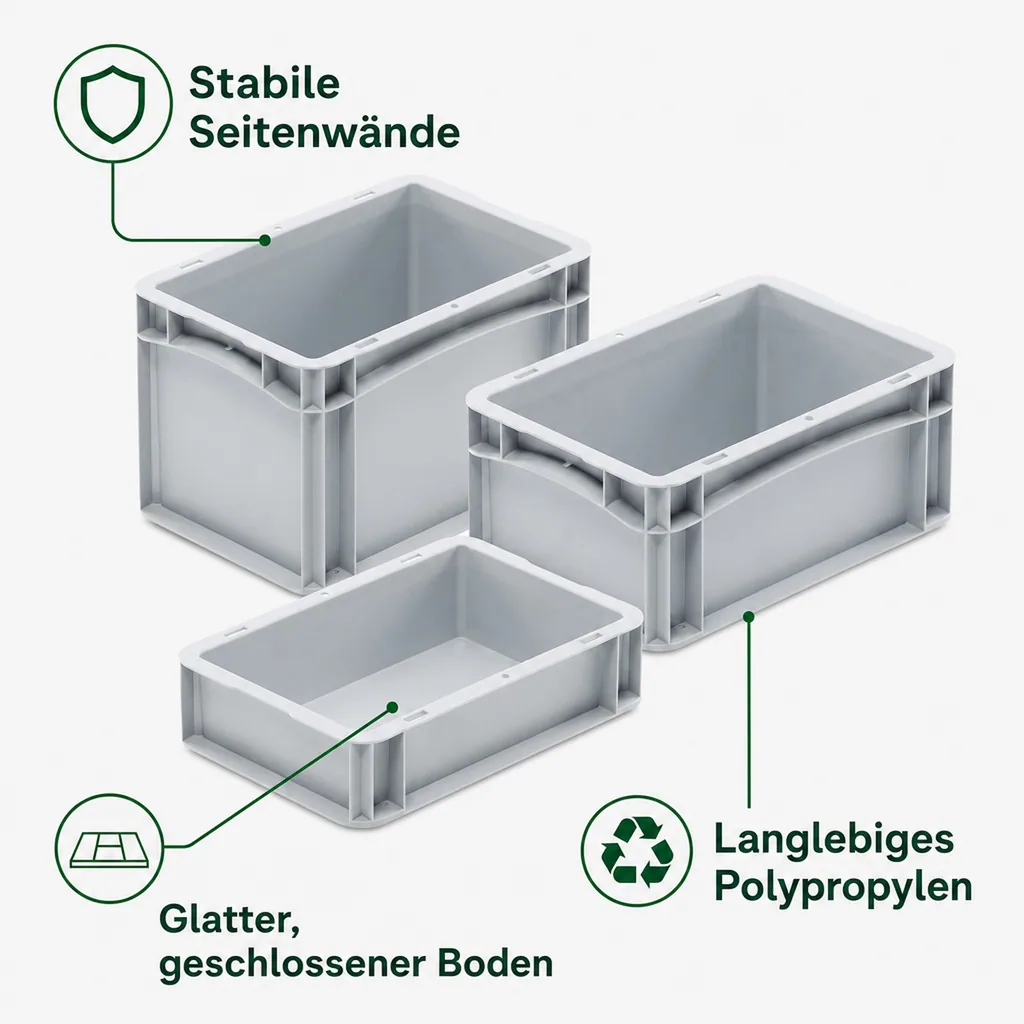 Eurobox 30x20x12 cm grau, 5,1 l