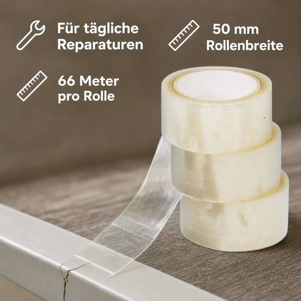 Poly Klebeband, 3 Rollen, transparent