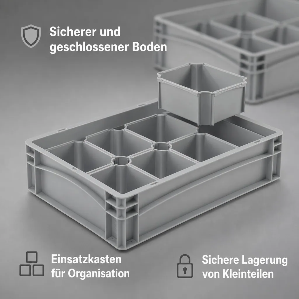 Eurobox Einsatzkasten grau 1/4 gekreuzt