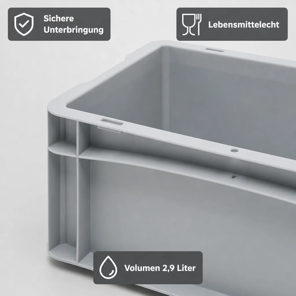 Eurobox 30x20x07 cm grau, 2,9 l