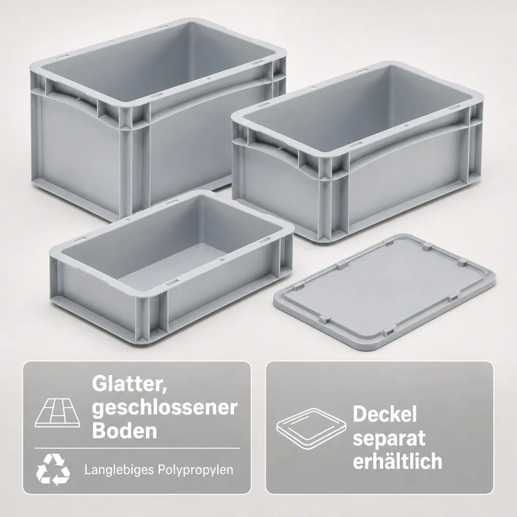 Eurobox 30x20x07 cm grau, 2,9 l