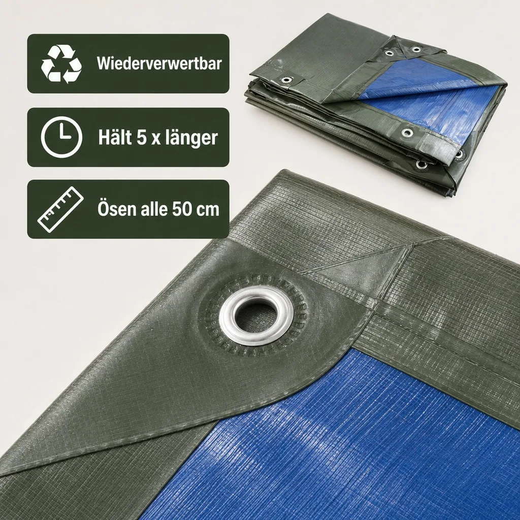 Abdeckplane, grün/blau, super stark 250 g/ m²,2 x 3 m