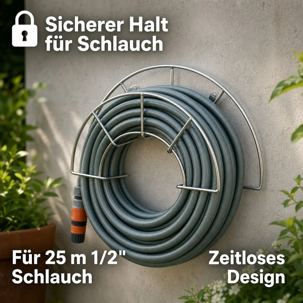 Schlauchhalter, 365 x 125 x 185 mm für 25 m 1/2" Schlauch