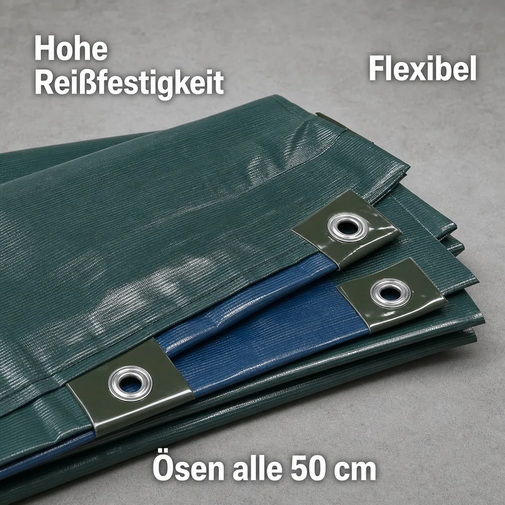 Abdeckplane, grün/blau, extrem stark 150 g/ m²,3 x 4 m