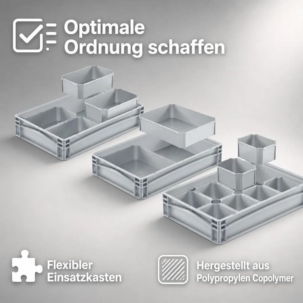Eurobox Einsatzkasten grau 1/8