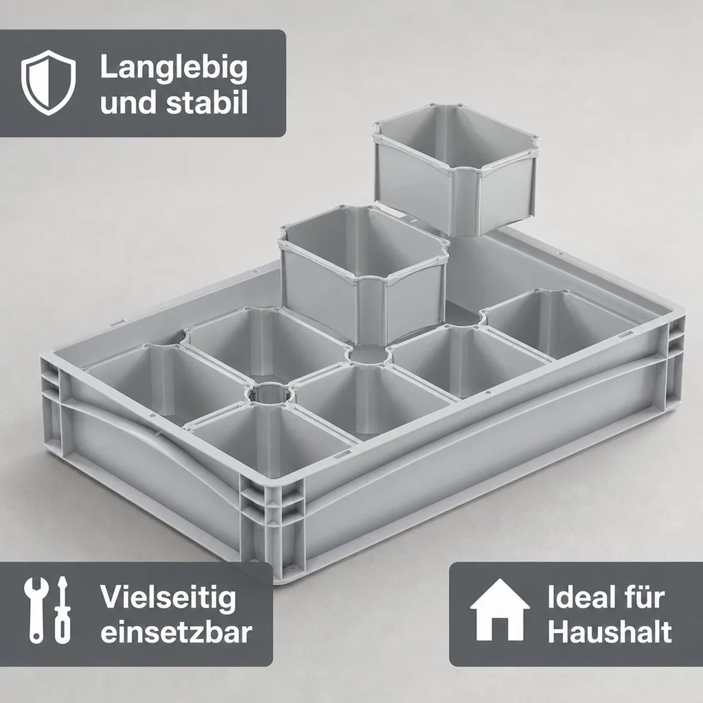 Eurobox Einsatzkasten grau 1/8