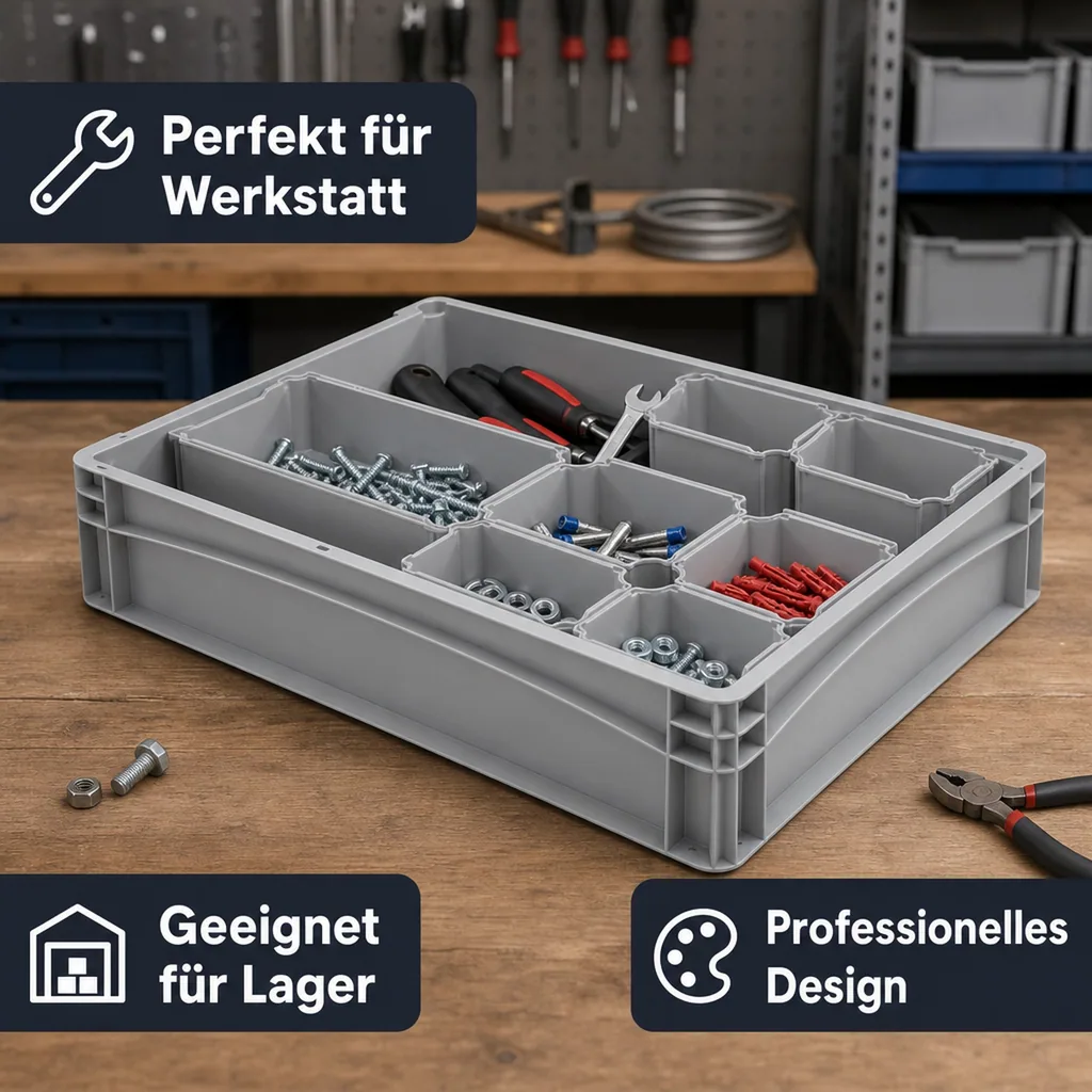 Eurobox Einsatzkasten grau 1/8
