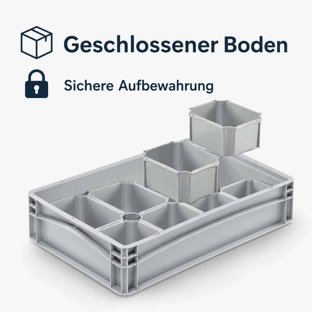 Eurobox Einsatzkasten grau 1/8