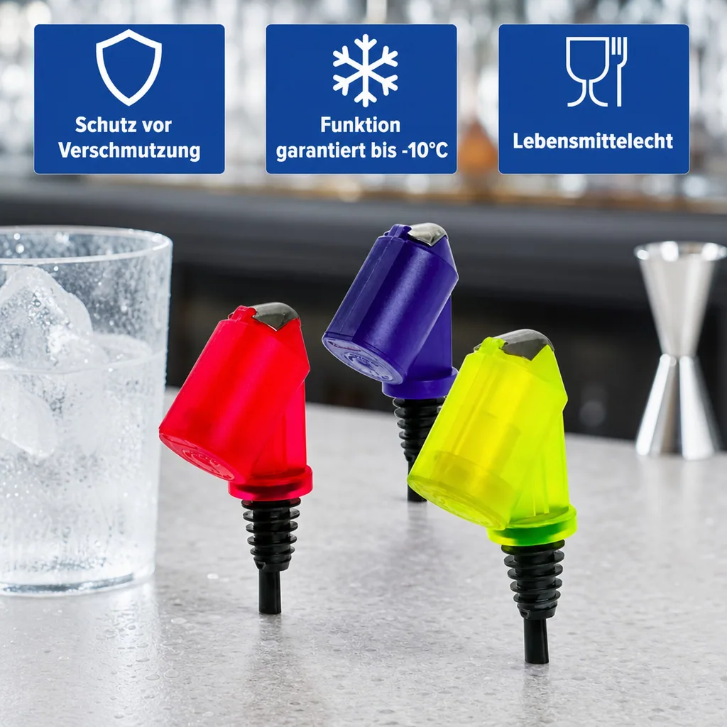Flaschenportionierer, Ausgießer - Bottle Master 3000, rot, gelb, blau für 0,5 - 1,5 Liter Flaschen, Farbe Bottle Master 3000: rot