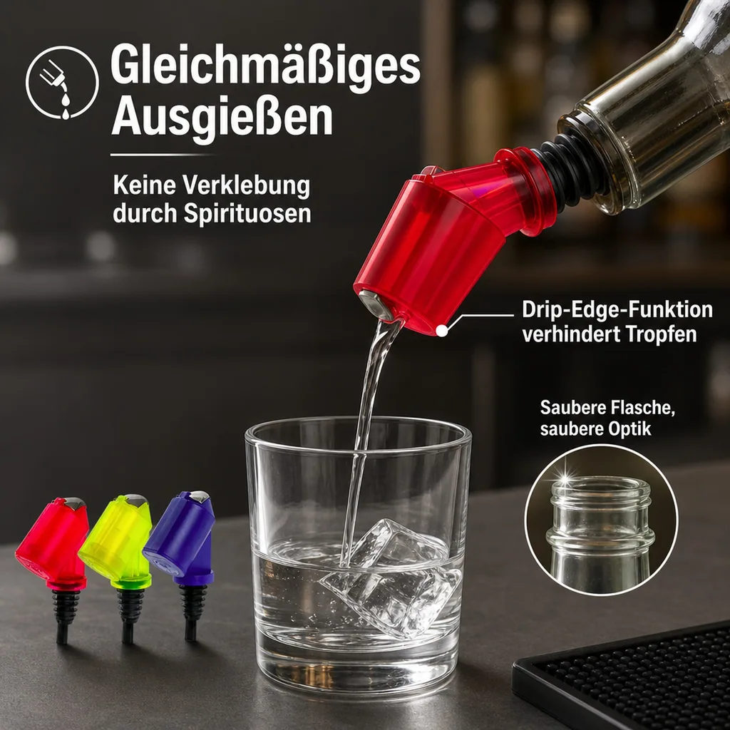 Flaschenportionierer, Ausgießer - Bottle Master 3000, rot, gelb, blau für 0,5 - 1,5 Liter Flaschen, Farbe Bottle Master 3000: rot