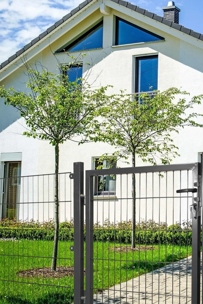 Gartentor für Doppelstabmatte anthrazit, einflügelig - 120 cm hoch - 100 cm breit