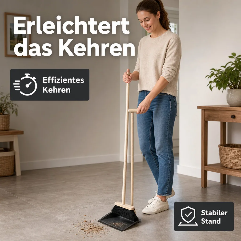 Steh Kehrgarnitur "Faule Grete", Gesamthöhe 107 cm - 970 g