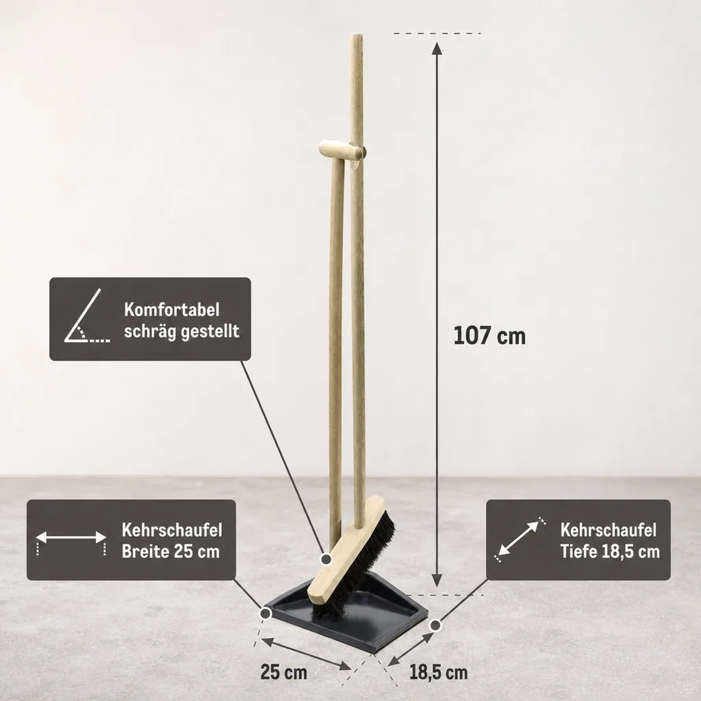 Steh Kehrgarnitur "Faule Grete", Gesamthöhe 107 cm - 970 g